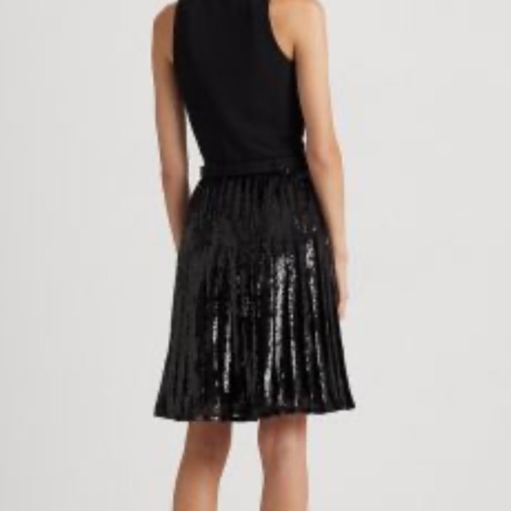 Ralph Lauren Black Cashmere Sequin Midi Dress Large